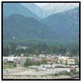 Historic downtown Skagway Alaska with Gold Rush era buildings and shops