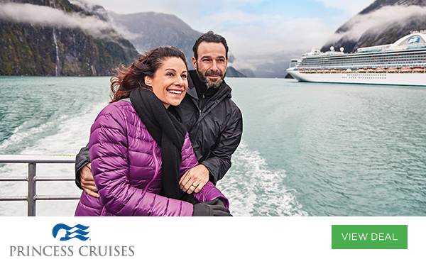 Princess Cruises: Free WiFi • Plus, sail soon and save up to 40% on select sailings or sail later and receive up to $800 onboard credit, free room upgrade, two bottles of wine and specialty dining on select sailings