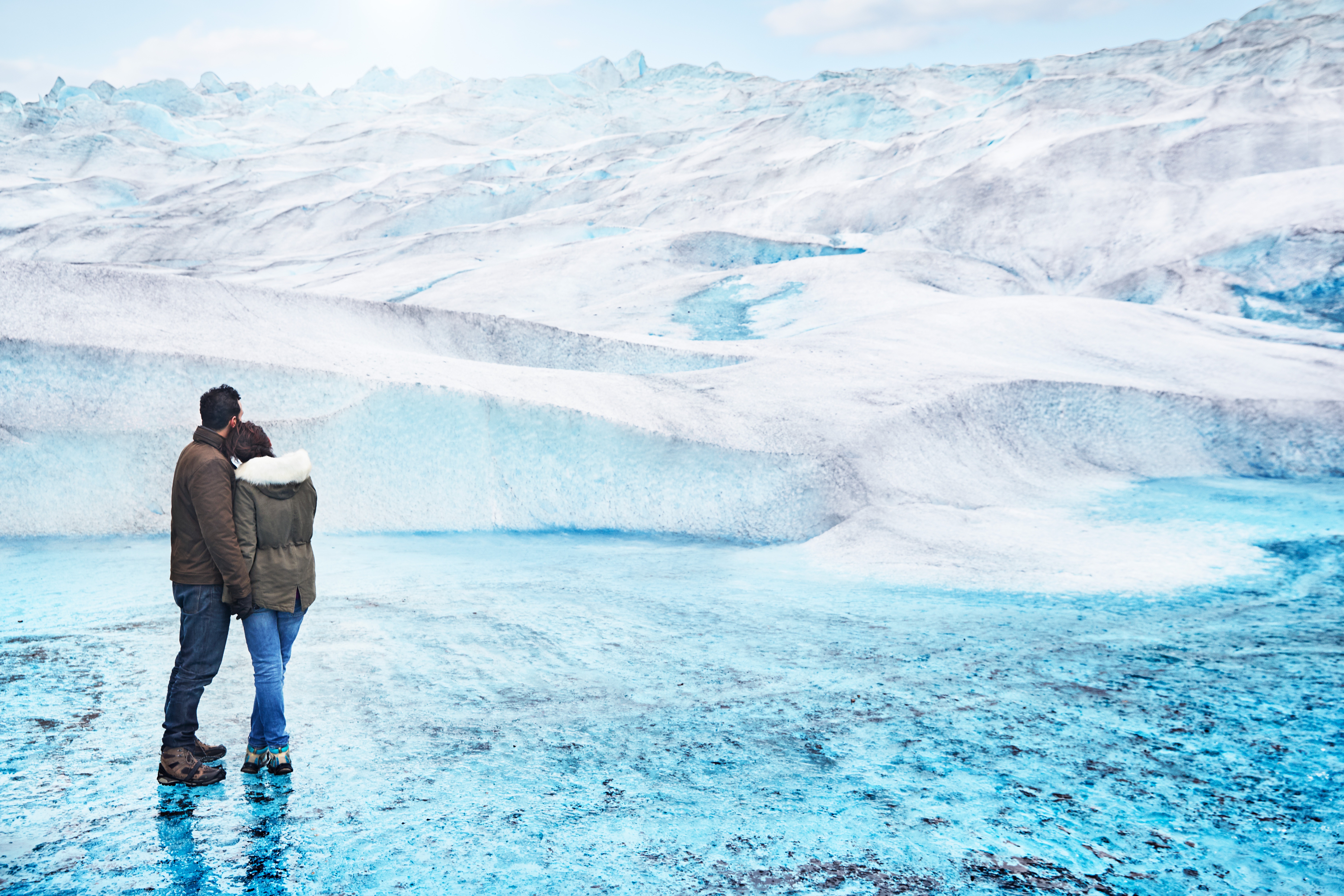 couple on glacier